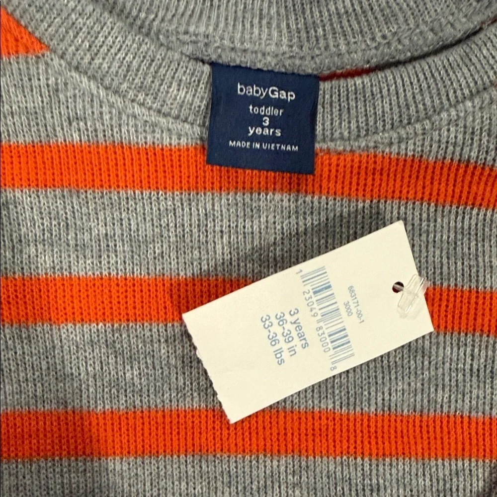 GAP Kids Gray and Orange Striped Sweatshirt